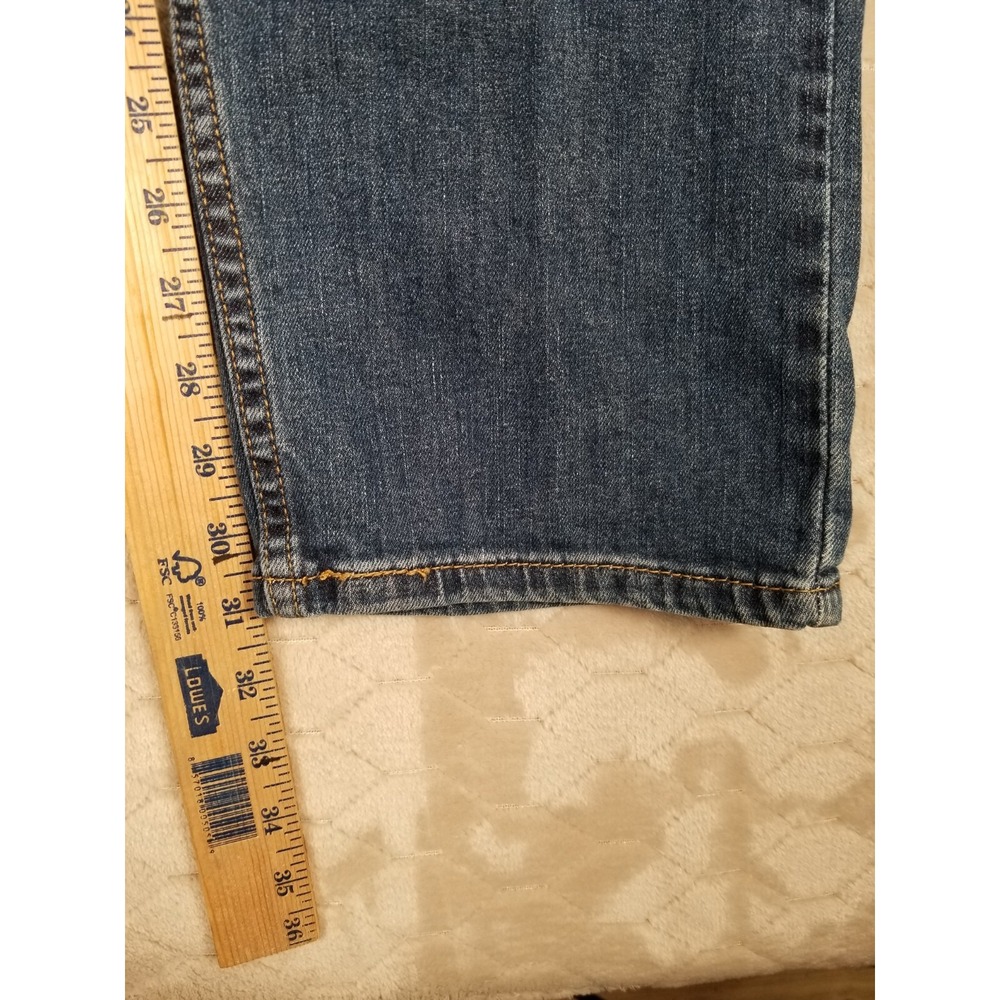 Levis 505 Straight Leg Medium Wash Jeans Fades Tag 36x32 Fits 36x31 See Pics - Picture 10 of 16